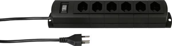 Max Hauri 136332 Steckdosenleiste mit Schalter  Schwarz CH-Stecker 1 St.