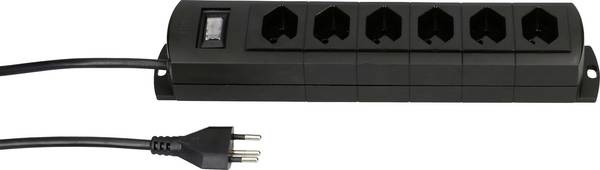 Max Hauri 136340 Steckdosenleiste mit Schalter  Schwarz CH-Stecker 1 St.