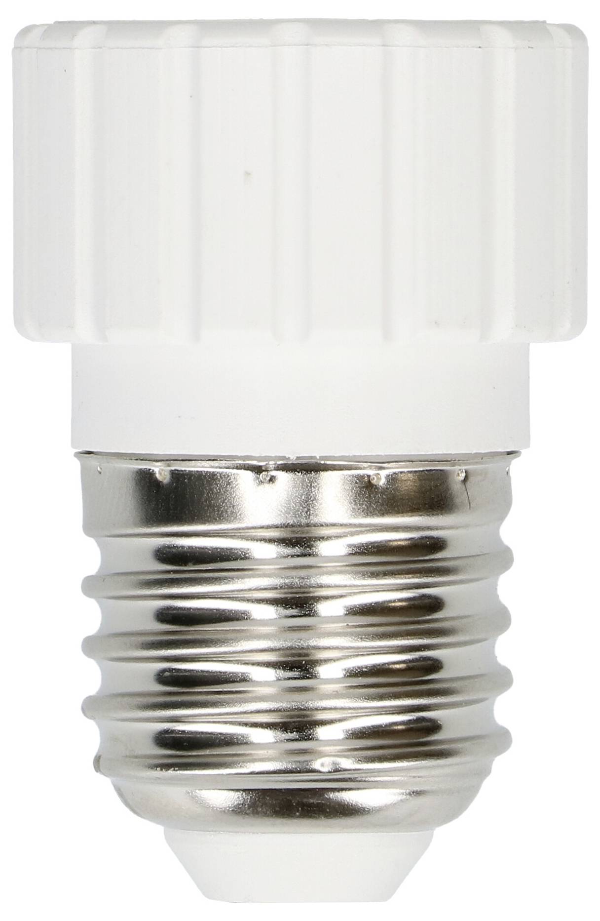 Weiße Lampenfassung mit Schraubgewinde für Glühlampen.