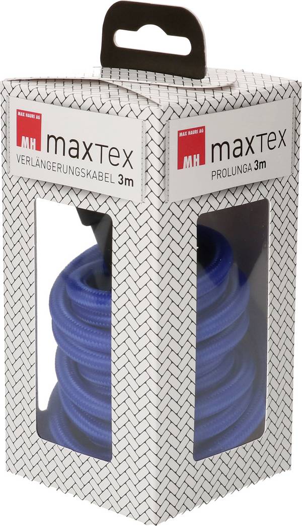 Max Hauri 168154 Strom Verlängerungskabel   Blau 3 m H05VV-F 3G 1 mm²