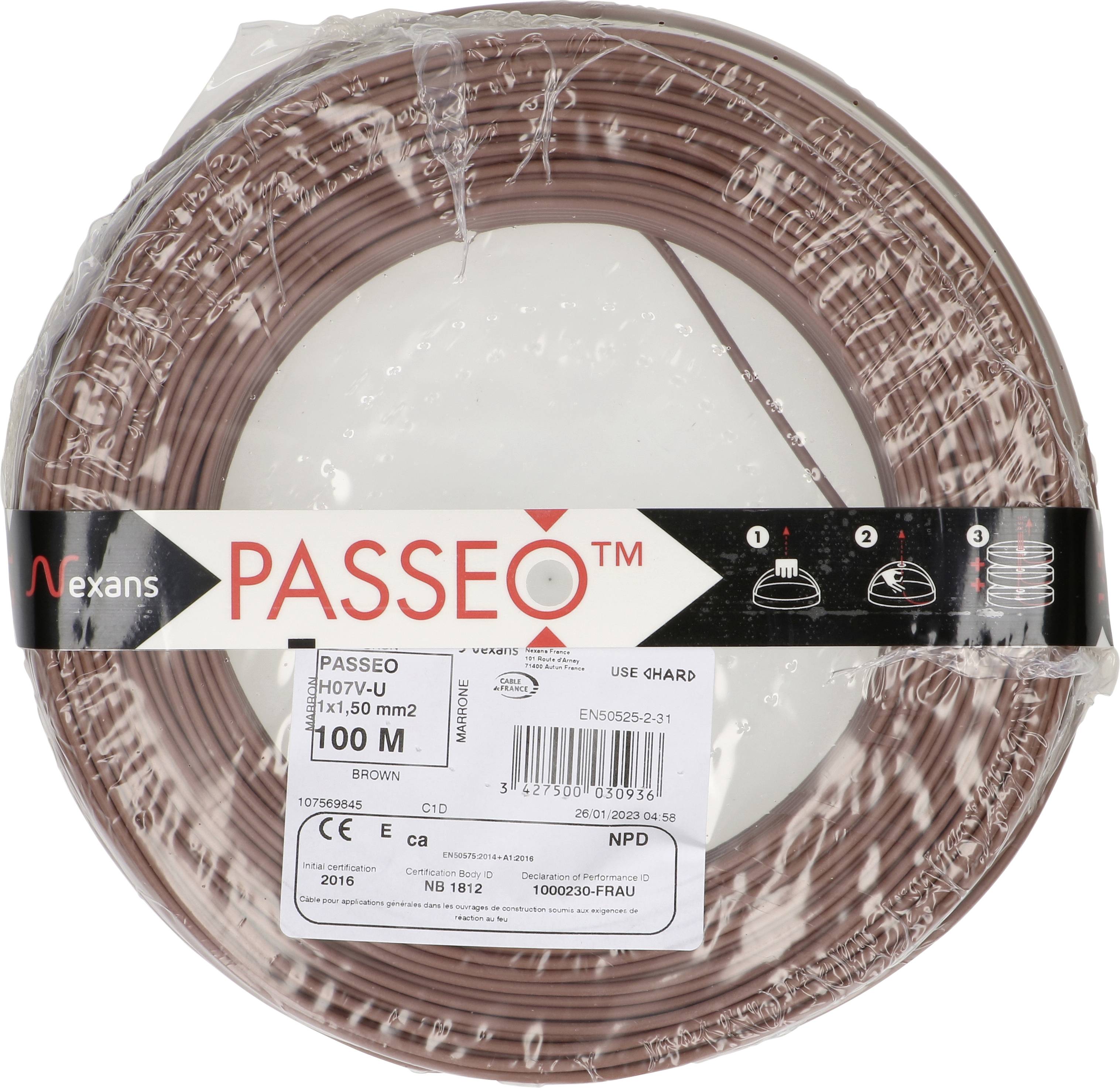 Max Hauri 168823 Installationsleitung H07V-U 1 x 1.5 mm² + 1 x 1.5 mm² Braun 1 St.