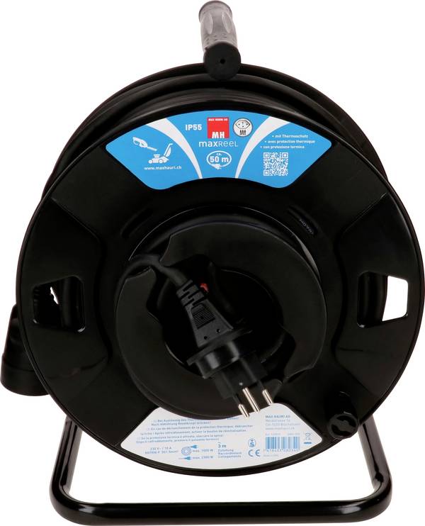 Max Hauri 169015 Kabeltrommel 50 m Schwarz T13 Stecker