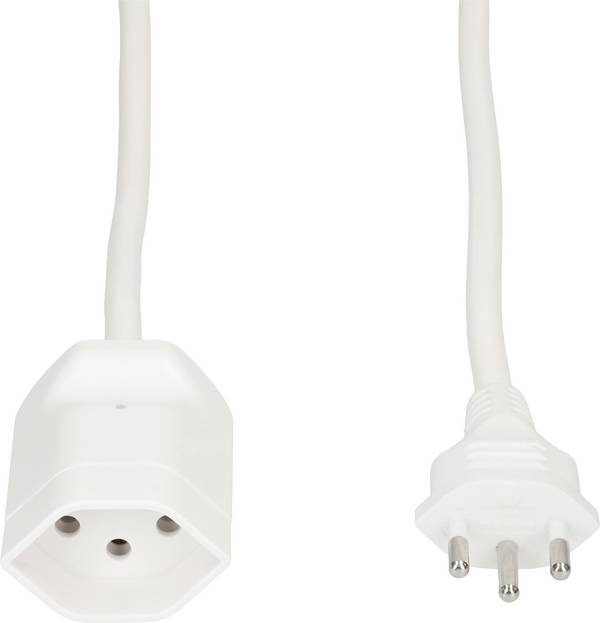 Max Hauri 169284 Strom Verlängerungskabel   Weiß 3 m H05VV-F 3G 1,0 mm²