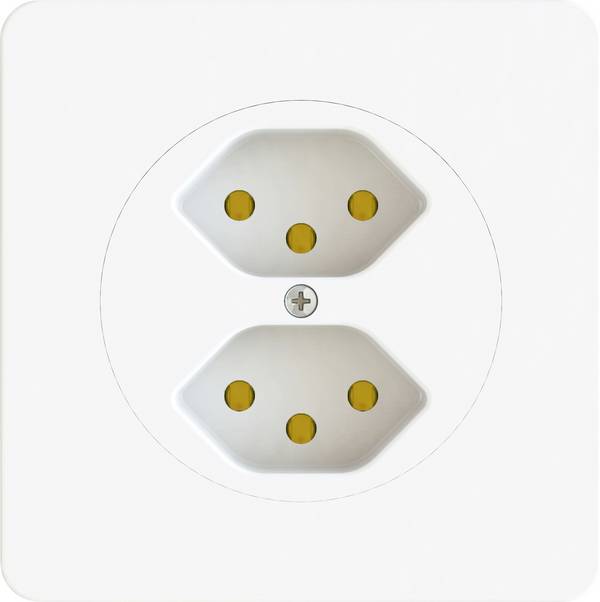 Max Hauri 170589 2fach Steckdose   IP20 Weiß (glänzend)