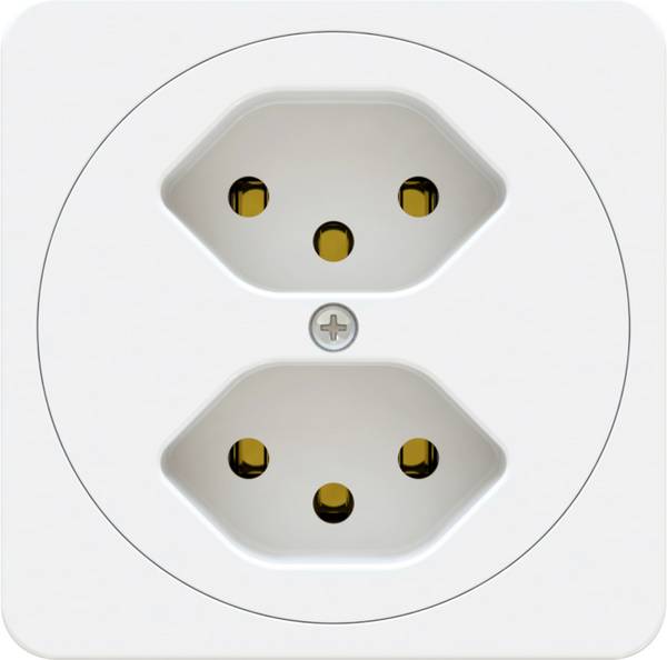 Max Hauri 170590 2fach Steckdose   IP20 Weiß (glänzend)