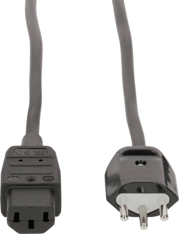 Max Hauri 171014 Strom Netzkabel  Schwarz 2 m