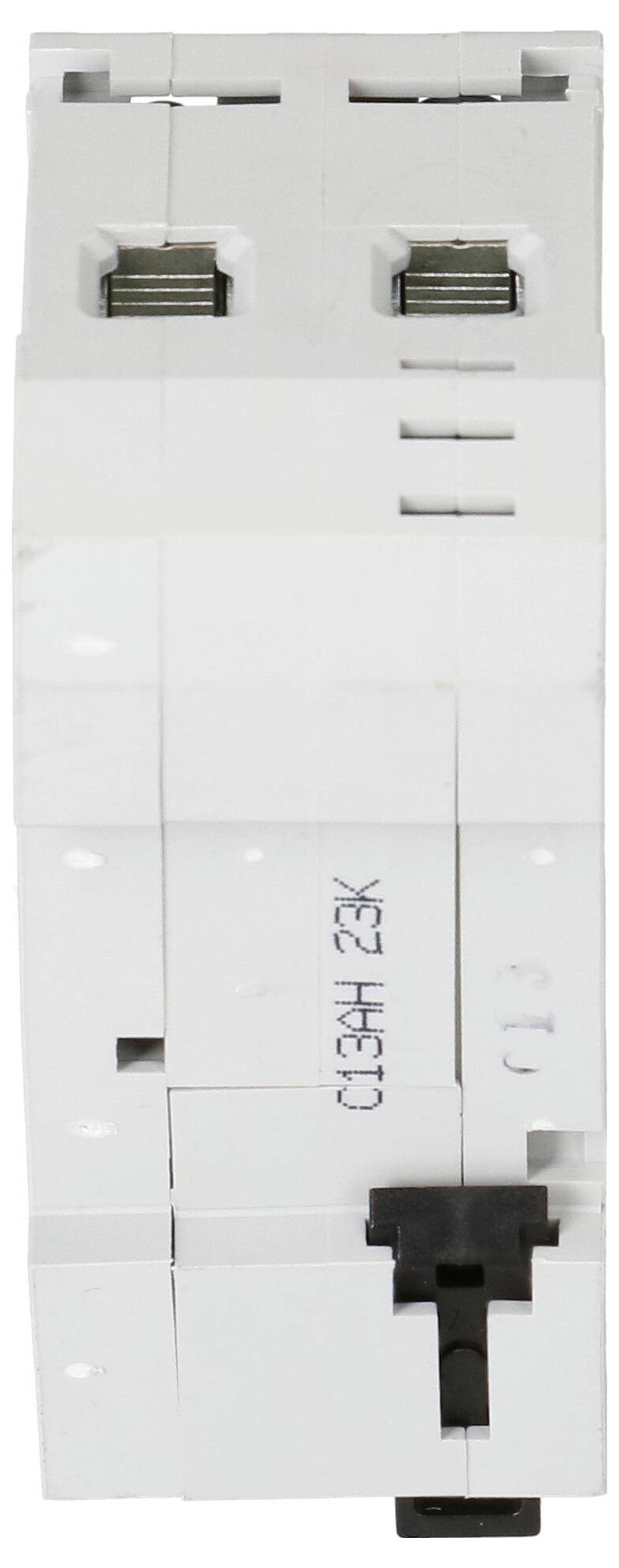 Zweipoliger Automatischer Leitungsschutzschalter in weiß mit schwarzen Elementen, verwendet zur Überstromsicherung in elektrischen Stromkreisen.
