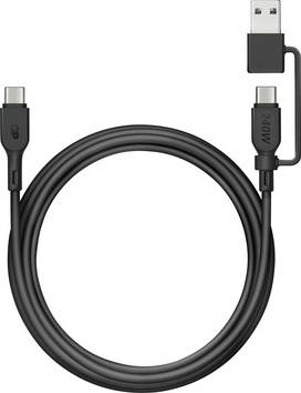 GP USB-Kabel  USB 2.0 USB-C®, USB-A Stecker 1.50 m Schwarz  Datenkabel, Ladekabel GPCBCCBVBKUSB971