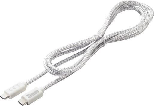 Dehner Elektronik USB-C® Kabel  USB 2.0 USB-C® Stecker 1.5 m Weiß Flexibel Power cable (USB-C to USB-C)