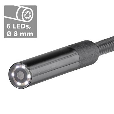 Endoskop-Kamera mit 6 LEDs und einem Durchmesser von 8 mm. Geeignet für die Untersuchung schwer zugänglicher Bereiche.