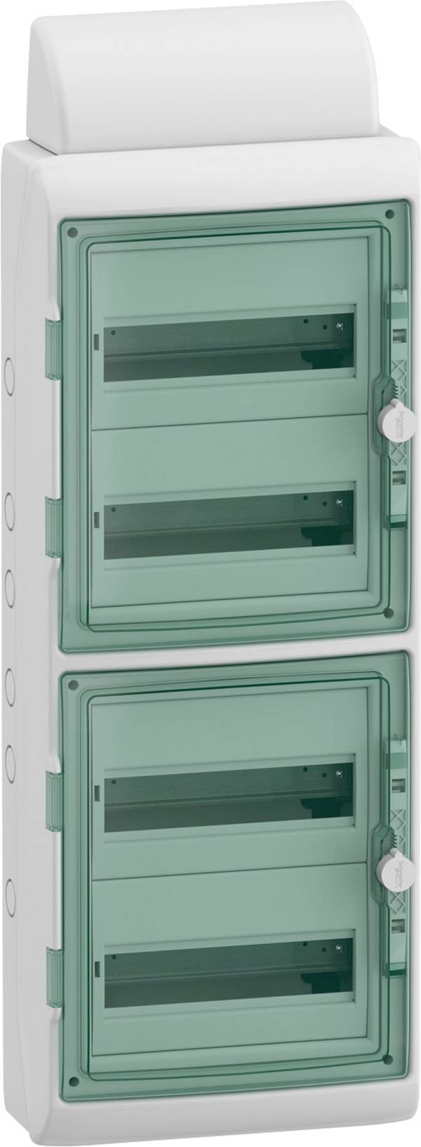 Schneider Electric 13988 Mureva Feuchtraumverteiler Aufputz Anzahl Teilungen = 48 Anzahl Reihen = 4 Inhalt 1 St.