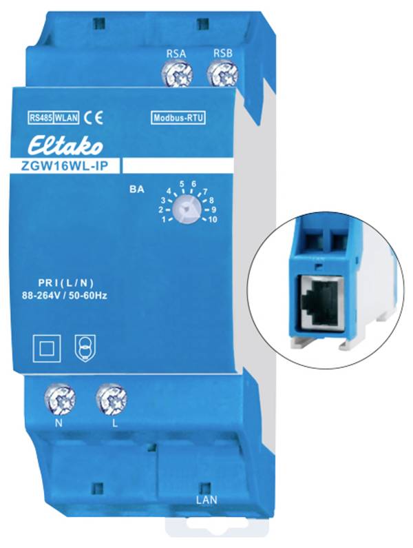 ZGW16WL-IP Eltako Modbus-Stromzähler-MQTT-Gateway Hutschiene