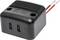 Schwarzes USB-C PD/QC-Ladegerät mit zwei Ports und roten sowie schwarzen Anschlusskabeln, geeignet zum Einbau in elektronische Geräte.