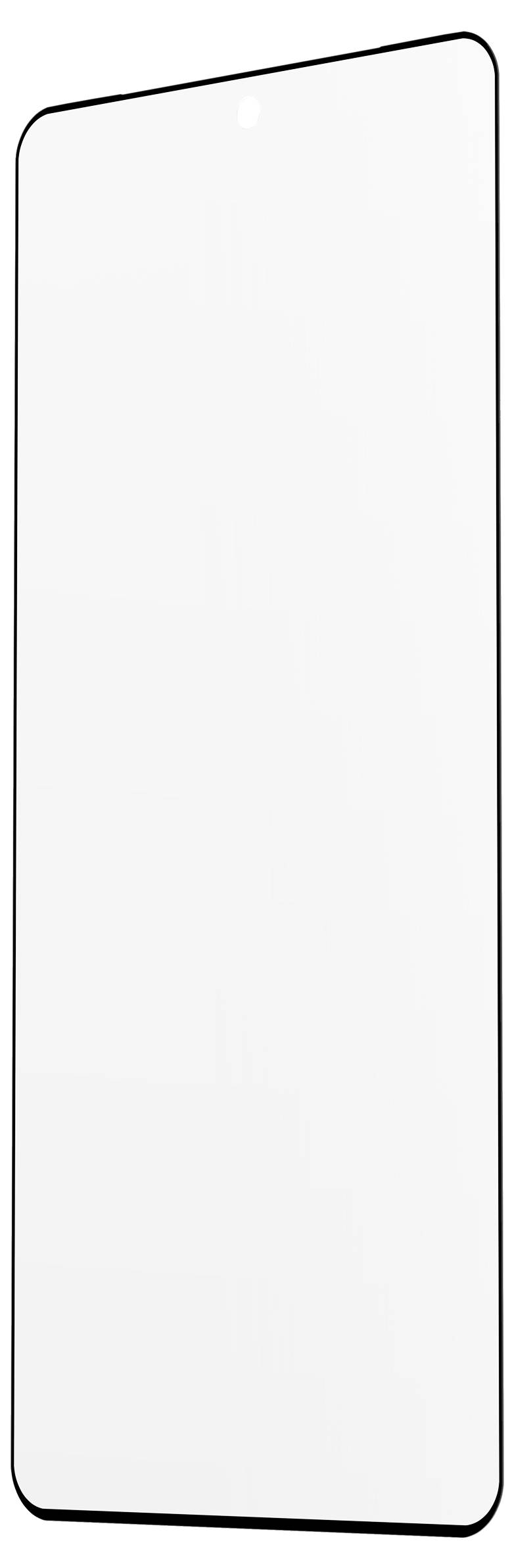 Ein schlichtes Smartphone-Display ohne sichtbare Inhalte oder Symbole, weißer Hintergrund.