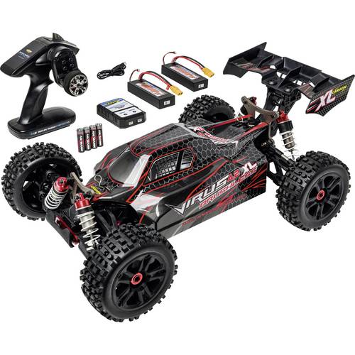 Carson Modellsport Virus 4.2 XL Schwarz, Rot 1:8 RC Modellauto Elektro Buggy 100% RtR 2,4 GHz inkl. Akku, Ladegerät und ...