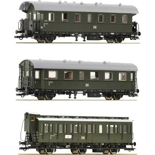 Roco 6200131 Roco 6200131 H0 3er-Set 2: Nebenbahnzug der DR 2x Personenwagen 2. Klasse Gattung Bip / Abteilwagen 2. Klas...