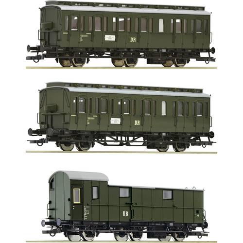 Thumbnail - Roco 6200130 H0 3er-Set 1: Nebenbahnzug der DR Abteilwagen 2. Klasse, Gattung B3 / Abteilwagen 2. Klasse, Gattung B / Ge...
