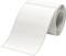 Eine Rolle weißes Etikettenpapier, leicht abgerollt, auf einem neutralen Hintergrund. Ideal für Drucker oder zum Beschriften.