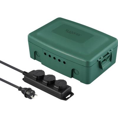 Sygonix SY-6797950 Verteilerbox 3fach Grün, Schwarz erhöhter Berührungsschutz-0