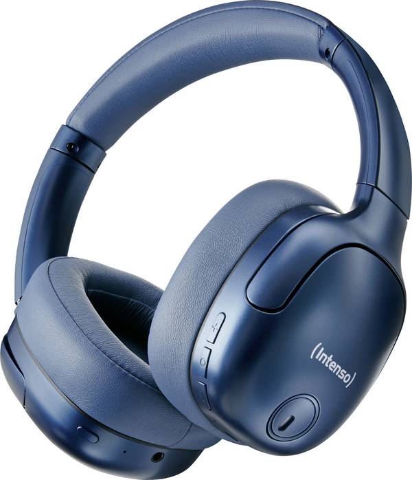 Intenso Over-Ear O400HA blue Over Ear Kopfhörer Bluetooth® Blau Noise Cancelling Faltbar