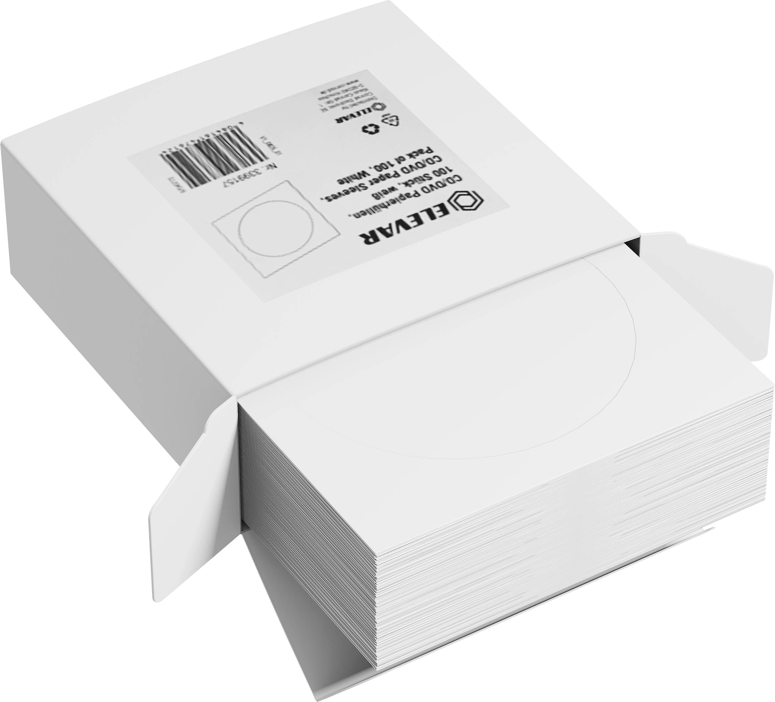 Elevar CD Hülle LV-9684 1 CD/DVD/Blu-Ray Weiß Papier 1 St.