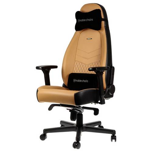 Thumbnail - Noblechairs noblechairs ICON Echtleder Gaming Stuhl - cognac/schwarz Gaming-Stuhl Cognac