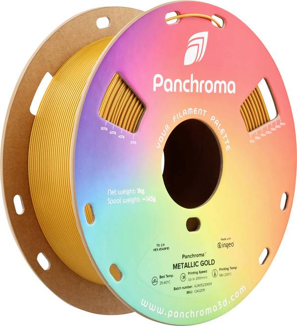 Polymaker CA02011 Panchroma™ Metallic Filament PLA, PLA Glitter Mehrfarbig 1.75 mm 1000 g Gold, Metallic  1 St.