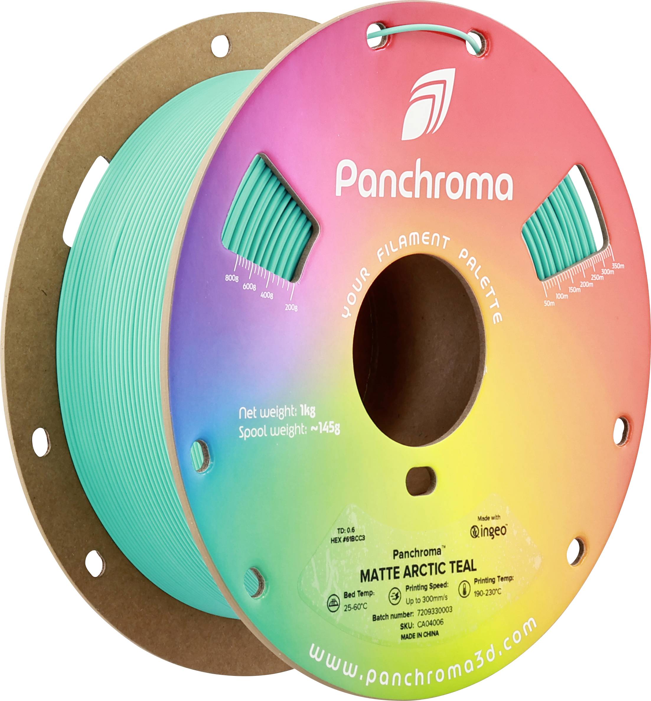 Polymaker CA04006 Panchroma™ Matte Filament PLA kunststof Mat, Gering kunststofgehalte 1.75 mm 1000 g Arctic Teal, Blauw-groen 1 stuk(s)