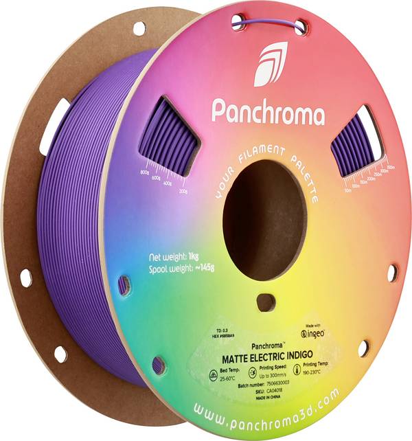 Polymaker CA04018 Panchroma™ Matte Filament PLA Matt, geringerer Kunststoffgehalt 1.75 mm 1000 g Electric Indigo  1 St.