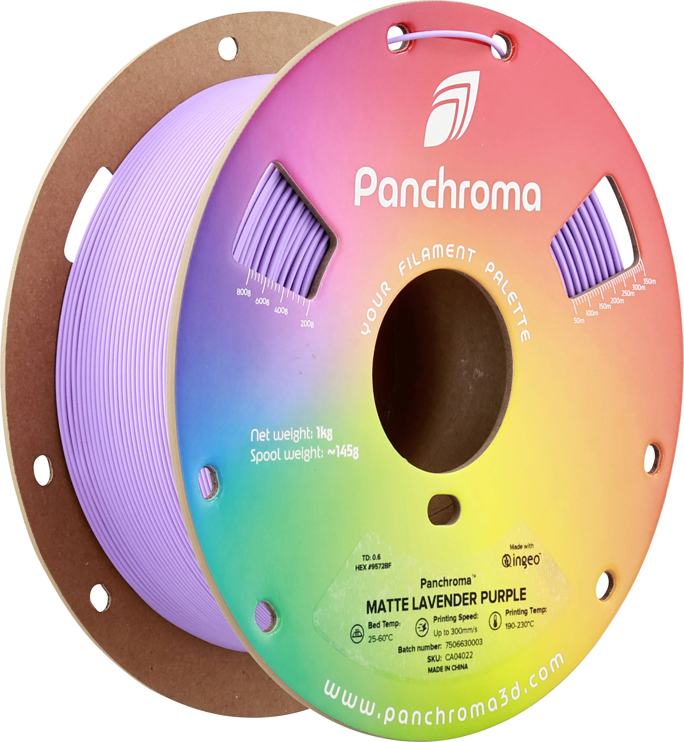 Polymaker CA04022 Panchroma™ Matte Filament PLA Matt, geringerer Kunststoffgehalt 1.75 mm 1000 g Lavender Purple, Lila 1