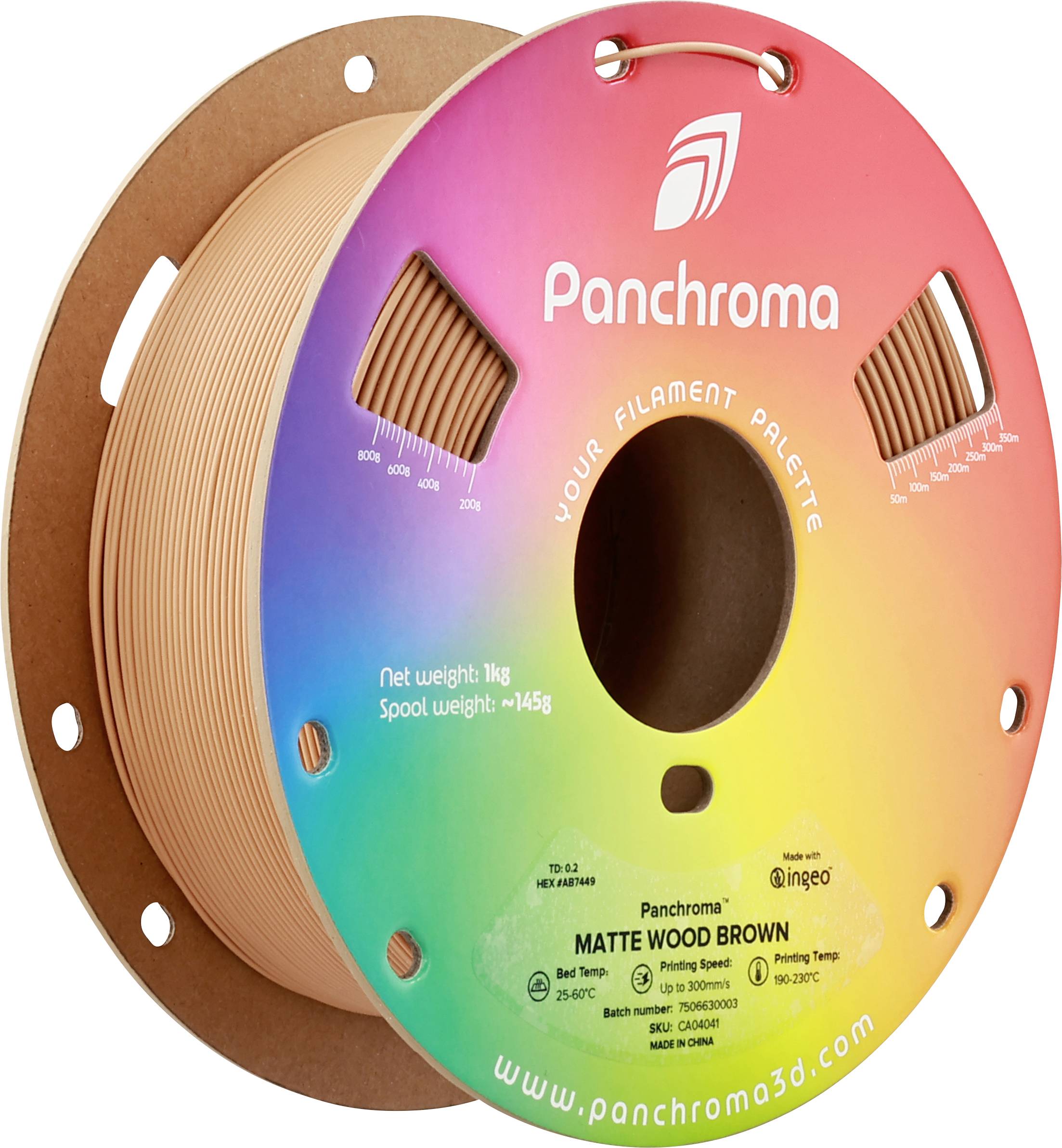 Polymaker CA04041 Panchroma™ Matte Filament PLA kunststof Mat, Gering kunststofgehalte 1.75 mm 1000 g Wood Brown, Bruin 1 stuk(s)