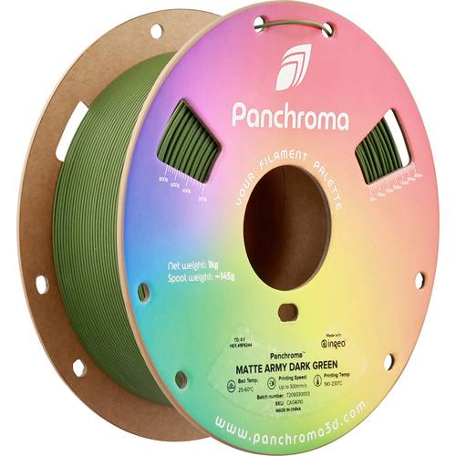 Polymaker CA04010 Panchroma™ Matte Filament PLA Matt, geringerer Kunststoffgehalt 1.75 mm 1000 g Army Dark Green, Grün 1...