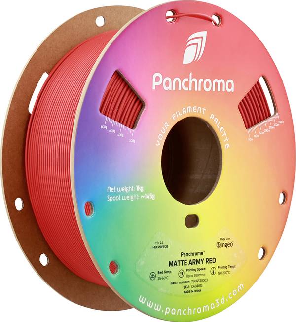 Polymaker CA04013 Panchroma™ Matte Filament PLA Matt, geringerer Kunststoffgehalt 1.75 mm 1000 g Army Red, Rot  1 St.