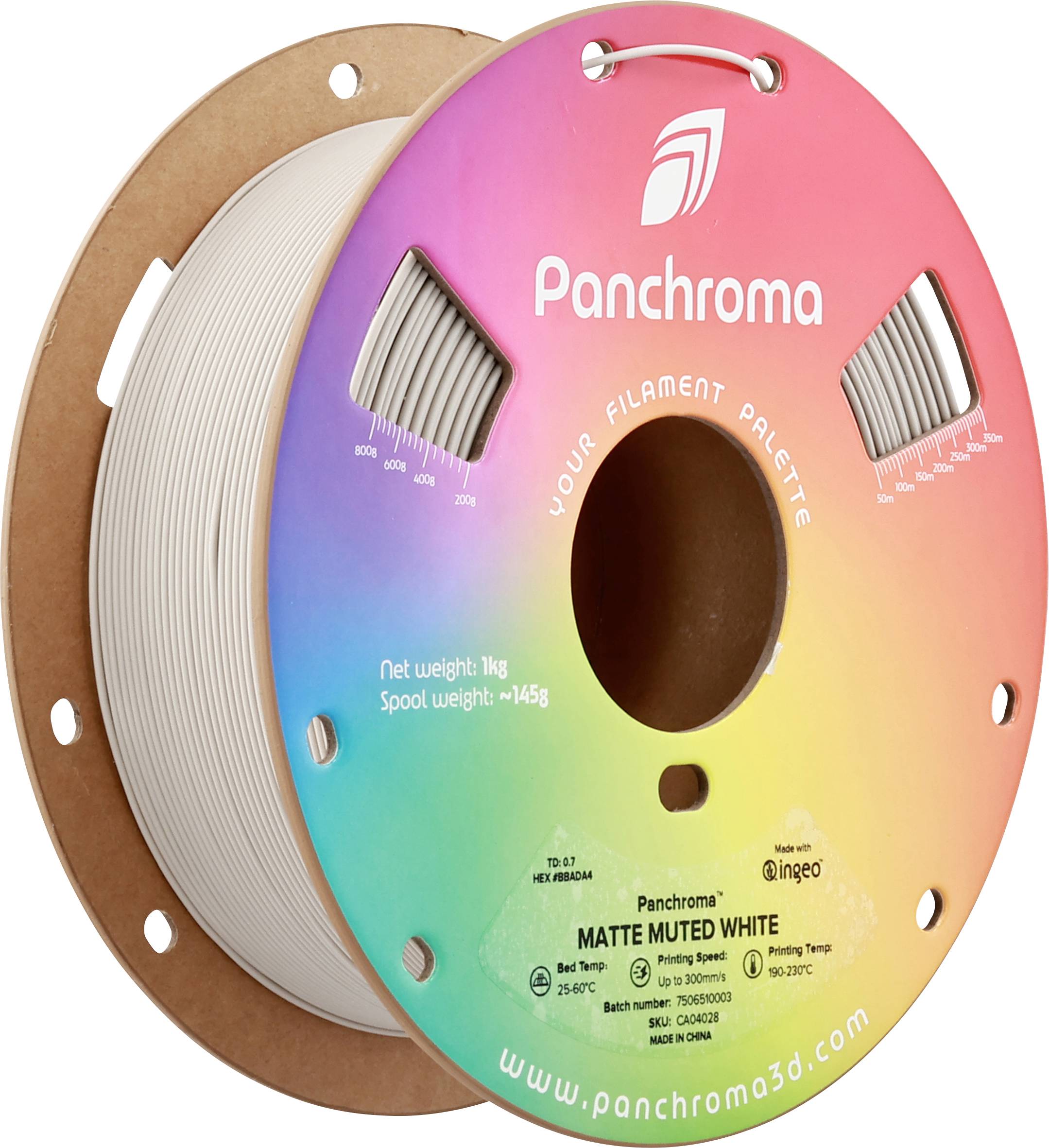 Polymaker CA04028 Panchroma™ Matte Filament PLA kunststof Mat, Lage dichtheid 1.75 mm 1000 g Muted White, Wit 1 stuk(s)