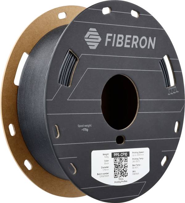 Polymaker FM01001 Fiberon™ PPS-CF10 Filament PPS-CF Kohlefaserverstärkt, chemisch beständig, hitzebeständig, Kriechfestigkeit, flammhemmend, hohe Steifigkeit, UV-beständig 1.75 mm 500 g Schwarz 1 St.