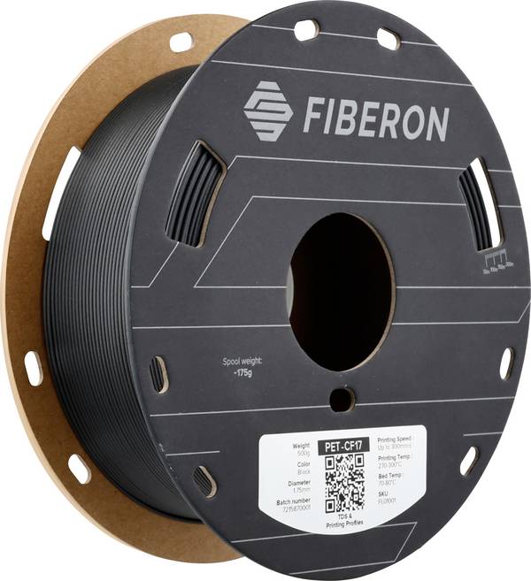 Polymaker FL01001 Fiberon™ PET-CF17 Filament PET-CF Kohlefaserverstärkt, hohe Steifigkeit, Kriechfestigkeit 1.75 mm 500 g Schwarz 1 St.