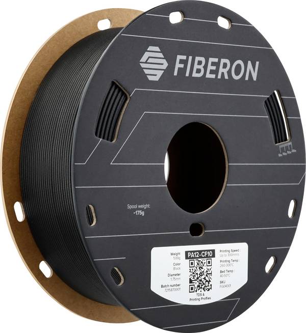 Polymaker FG04001 Fiberon™ PA12-CF10 Filament PA12-CF Kohlefaserverstärkt 1.75 mm 500 g Schwarz  1 St.