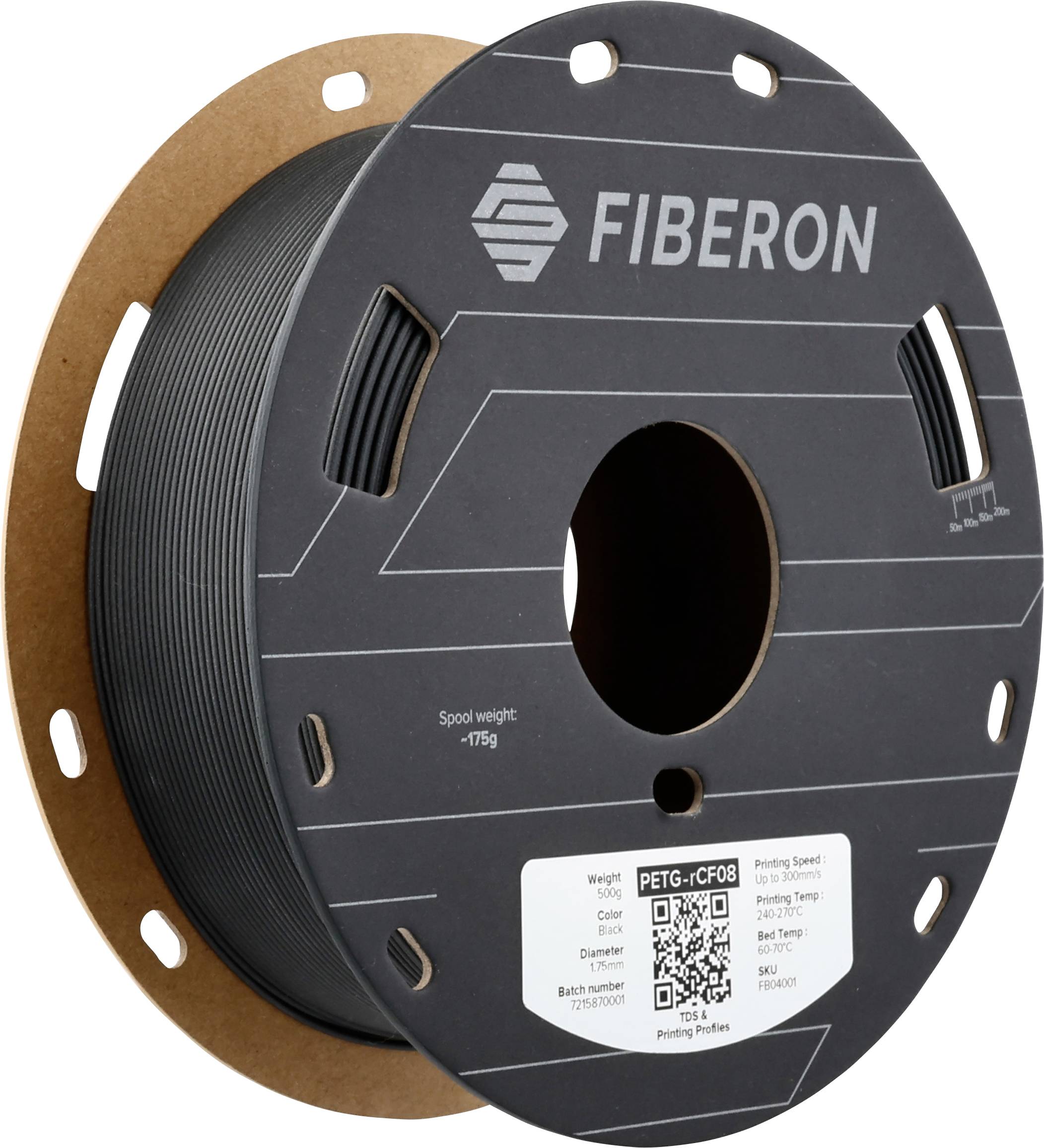 Polymaker FB04001 Fiberon™ PETG-rCF08 Filament PETG-rCF Koolstofvezelversterkt, Gerecyclede koolstofvezels 1.75 mm 500 g Zwart 1 stuk(s)