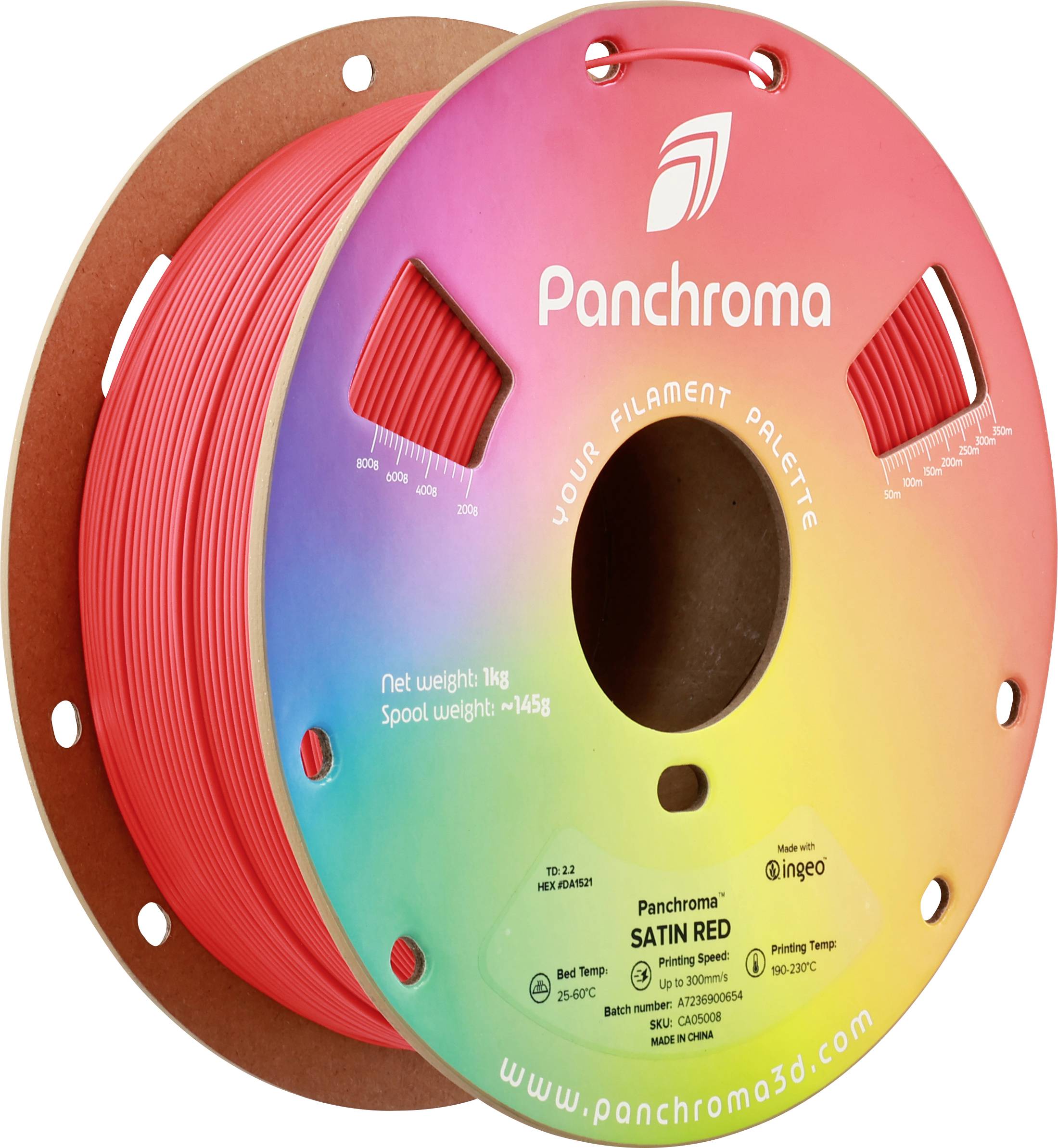 Polymaker CA05008 Panchroma™ Satin Filament PLA kunststof Hoge stijfheid, Gesatineerd 1.75 mm 1000 g Rood 1 stuk(s)