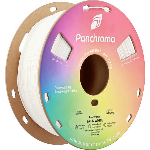 Polymaker CA05009 Panchroma™ Satin Filament PLA Satiniert, hohe Steifigkeit 1.75 mm 1000 g Weiß 1 St.