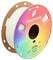 Eine Farbspule von Panchroma Glow Green Filament für 3D-Druck, mit Regenbogen-Etikett und Herstellerinformationen.