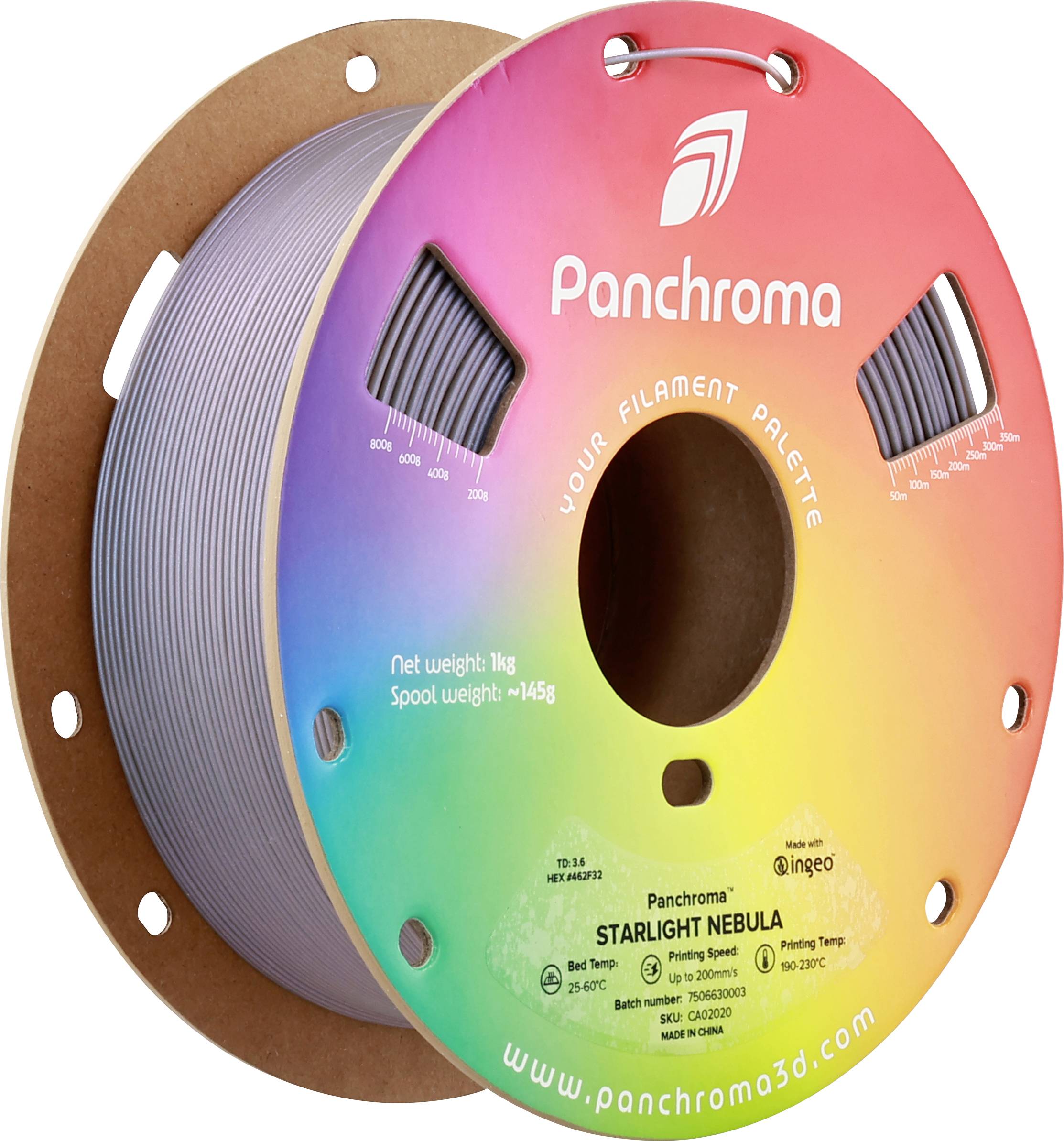 Polymaker CA02020 Panchroma™ Starlight Filament PLA kunststof Meerkleurig, Kleurverandering 1.75 mm 1000 g Starlight Nebula, Violet 1 stuk(s)