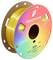 Gelbe 3D-Druckfilamentrolle Verpackung mit Schriftzug 'Panchroma', 'SILK GOLD', und Regenbogendesign. Gewicht: 1kg.