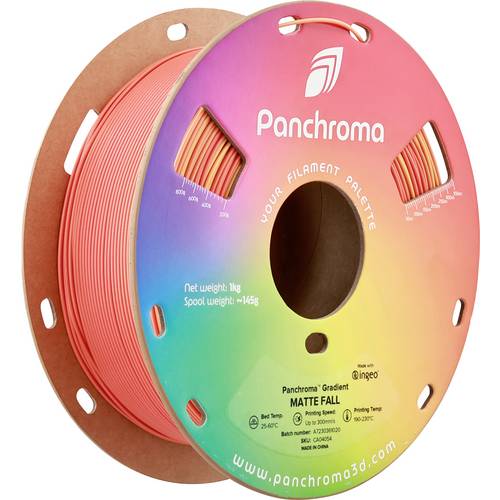 Polymaker CA04054 Panchroma™ Gradient Matte Filament PLA Mehrfarbig 1.75 mm 1000 g Fall, Orange, Rot 1 St.