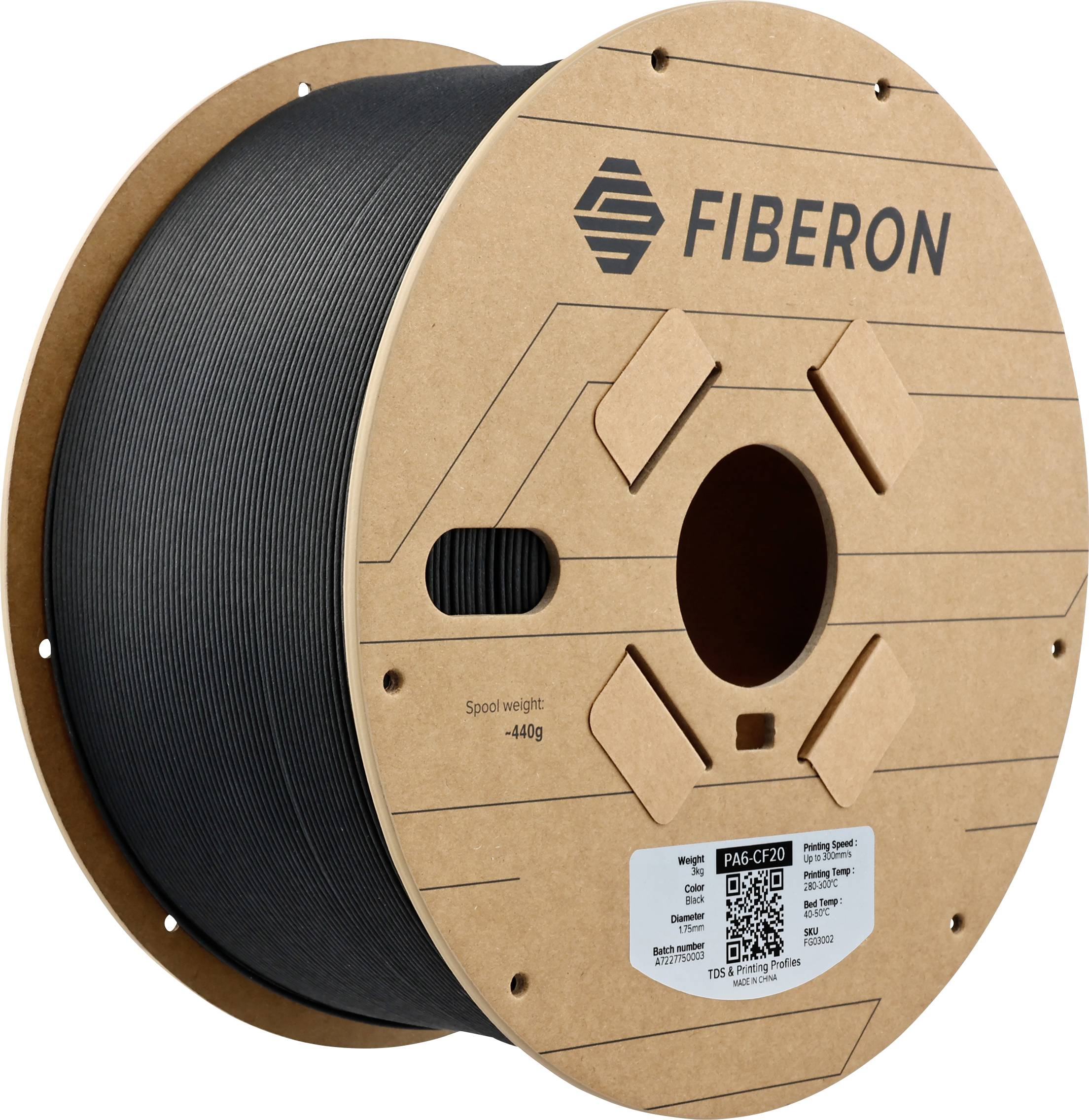 Polymaker FG03002 Fiberon™ PA6-CF20 Filament PA6-CF Koolstofvezelversterkt 1.75 mm 3000 g Zwart 1 stuk(s)