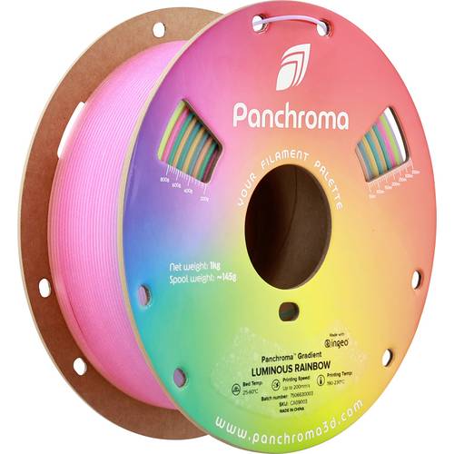 Polymaker CA09003 Panchroma™ Luminous Rainbow (nighcore magic filament) Filament nachleuchtend, Mehrfarbig 1.75 mm 1000 ...