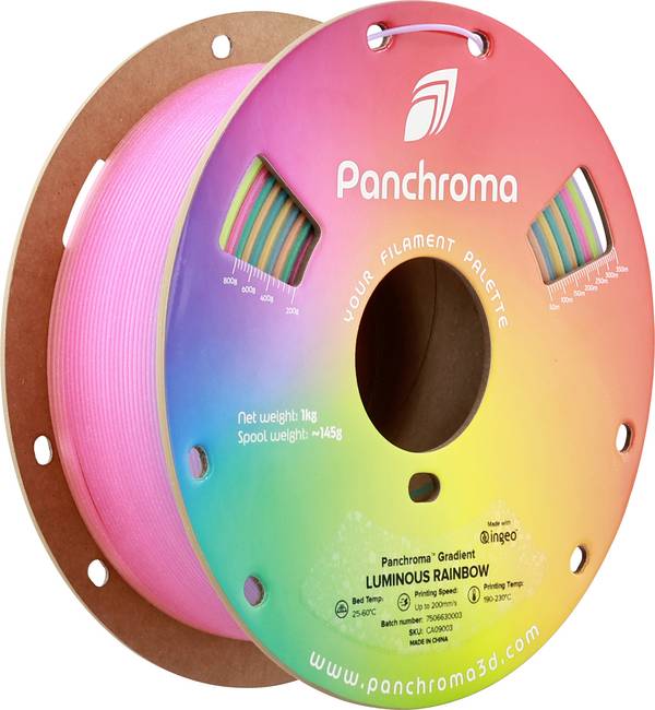 Polymaker CA09003 Panchroma™ Luminous Rainbow (nighcore magic filament) Filament  nachleuchtend, Mehrfarbig 1.75 mm 1000 g Regenbogen  1 St.