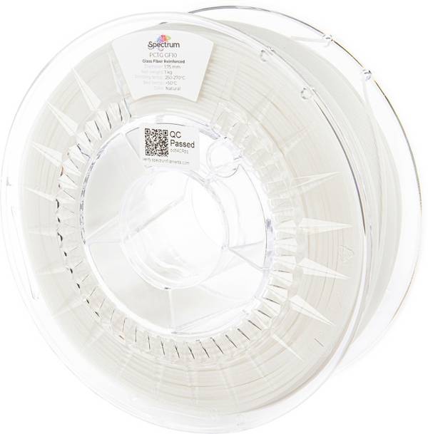 Spectrum Filaments 80718 PCTG GF10 Filament PCTG+GF Glasfaserverstärkt, hohe Steifigkeit, hohe Zugfestigkeit, chemisch beständig 1.75 mm 1000 g Natural  1 St.