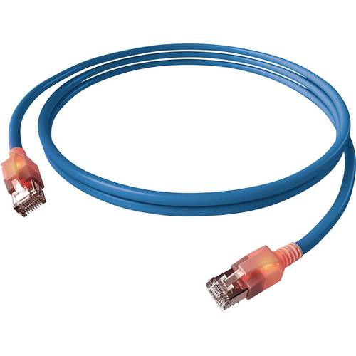 Thumbnail - Easylan CS1OBADAD0005 RJ45 Netzwerkkabel, Patchkabel CAT 6a S/FTP 0.5 m Blau mit LED 1 St.