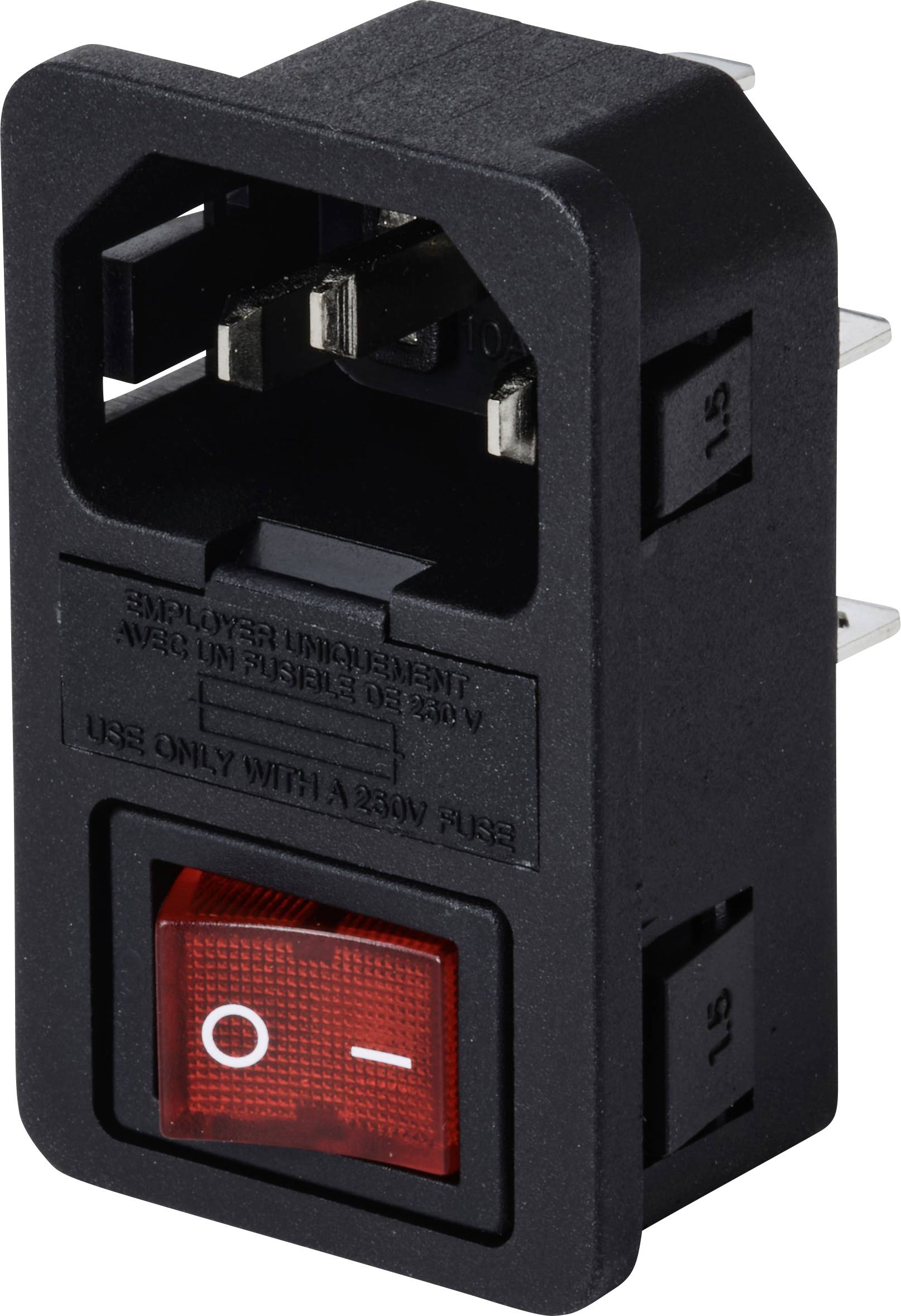 TRU COMPONENTS TC-13599520 Kaltgeräte-Steckverbinder Stecker, Einbau vertikal Gesamtpolzahl: 3 10 A Schwarz 1 St.